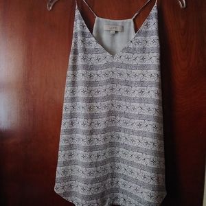 Ann Taylor Loft Navy & White Top S